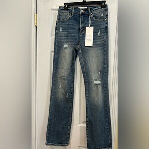 Risen distressed jeans, medium rinse, Size 26, NWT